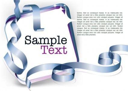 Decorative ribbon design template vector 5 text