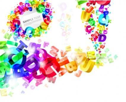 Threedimensional vector colorful letters