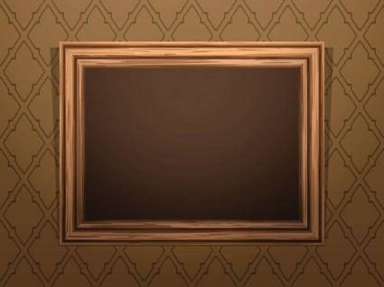Classic wood frame 04 vector