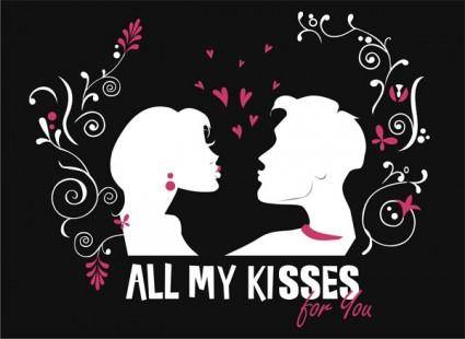 Give you all my kisses vector