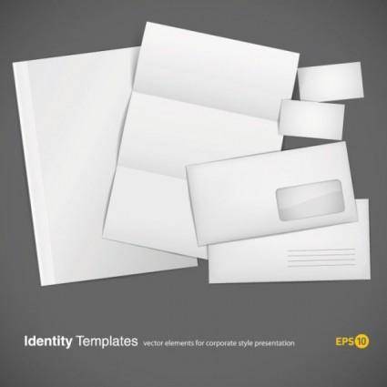 Blank cards envelopes stationery vector