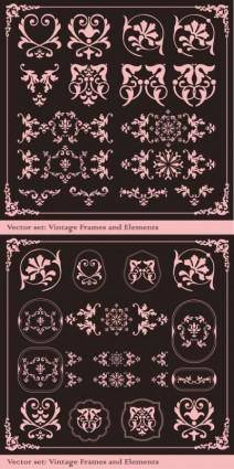 The exquisite lace angular decorative vector