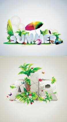 Vector fonts beautifully designed posters