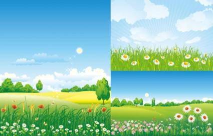 Countryside scenery vector