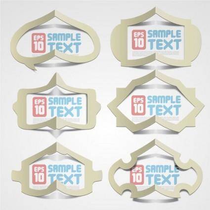 Creative folded hollow paper text template vector 2