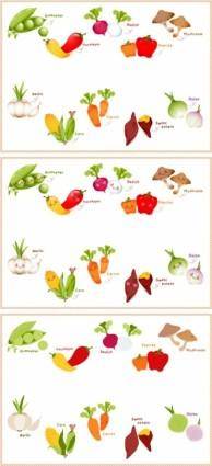 Lovely fruits and vegetables vector