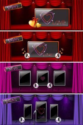 Beautiful stage curtain vector 2