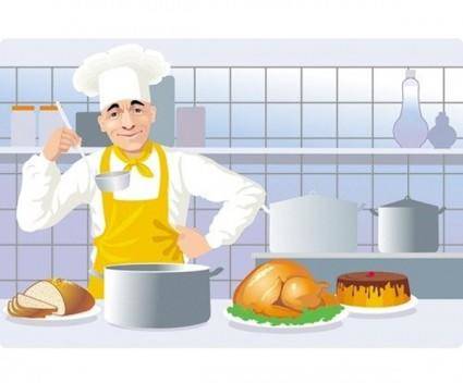 European and american kitchen cooking clip art