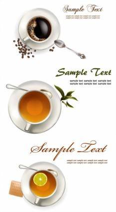 Coffee tea lemon tea vector