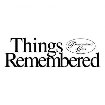 Things remembered