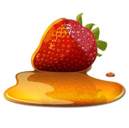 Sweet strawberry jam 01 vector