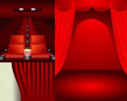 Theater stage theme vector