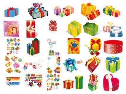 Gifts gift box set of vector