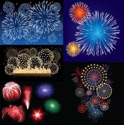 5 dazzling fireworks vector