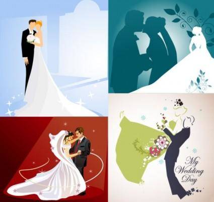 4 wedding wedding theme vector illustrator
