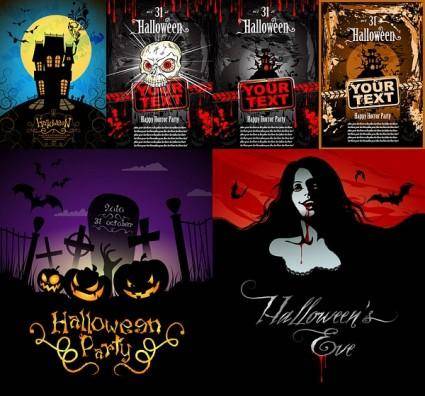 Halloween horror poster vector