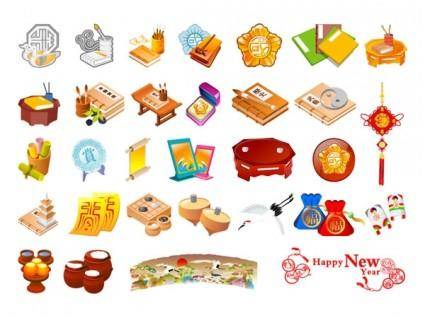 Vector elements of two chinese new year