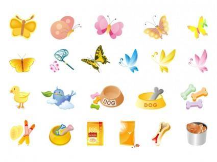 Small animals and pet food vector