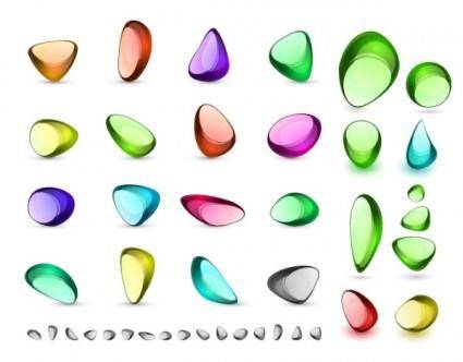 Vector colorful transparent crystal