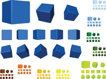 Multicolor multiangle cube vector