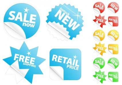 The sale of stickers feel clean vector