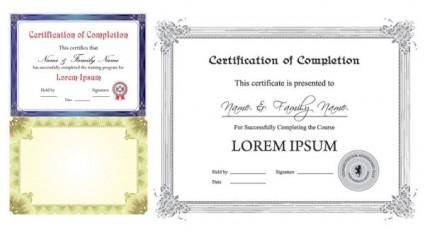 European certificate template vector