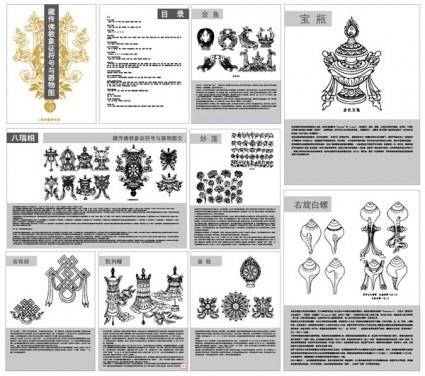 Tibetan buddhist symbols and objects map one eight rui phase vector