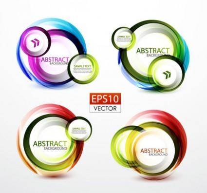 Colorful ring label 04 vector