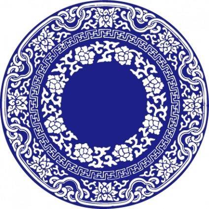 Chinese style blue and white clip art