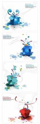 4 open the colorful box vector