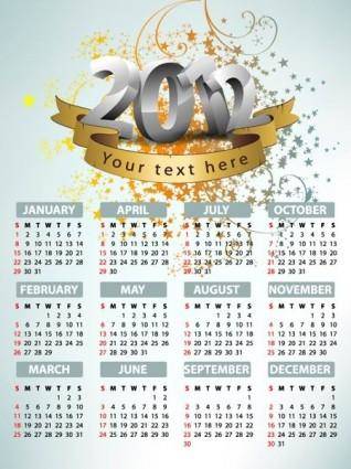 2012 calendar design template vector 2