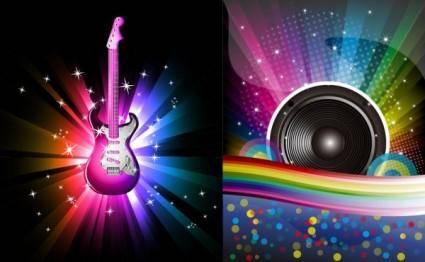 Glare musical elements vector