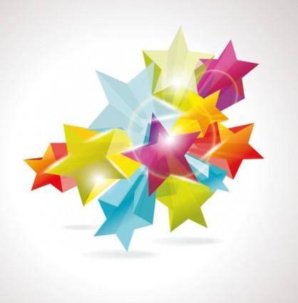 Brilliant dynamic fivepointed star 02 vector