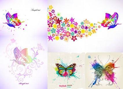 Colorful butterfly theme vector