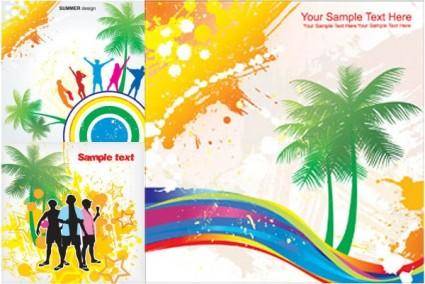 Elements of vector colorful beach swelters