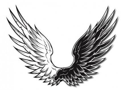 Black and white vector wings black and white vector wings