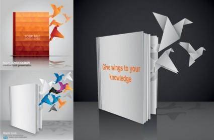 Books out of paper cranes fly vector