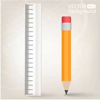 Realistic learning stationery 02 vector
