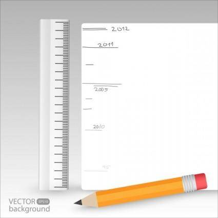 Realistic learning stationery 041 vector