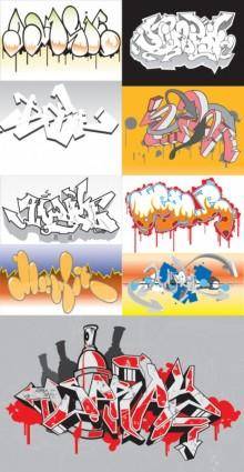 Graffiti fonts vector