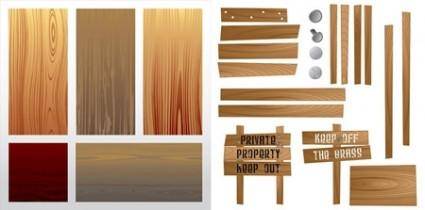 Vector Wood Textures and Signs