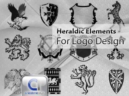 Vector heraldic elements for logo design