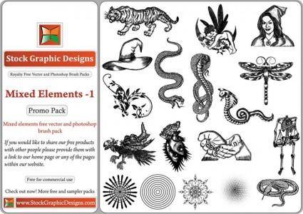 Mixed Elements Free Vector Pack-1