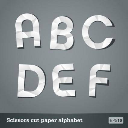 Papercut letters 01 vector