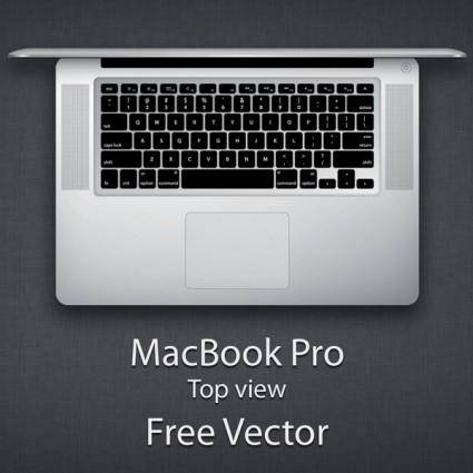 Macbook pro (top view) free vector