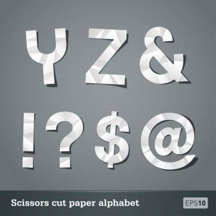 Papercut letters 05 vector