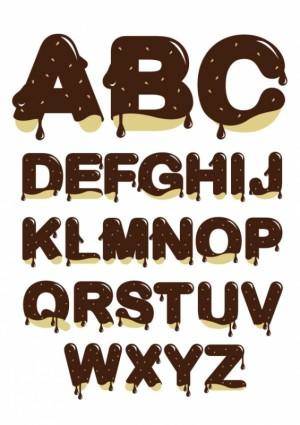 Chocolate letters vector