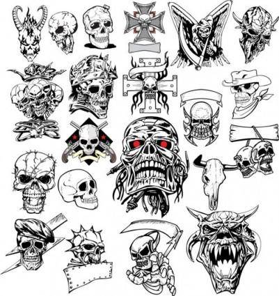 Terror skull head 01 vector