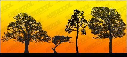 Tree silhouettes vector material