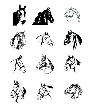 Black and white horse vector